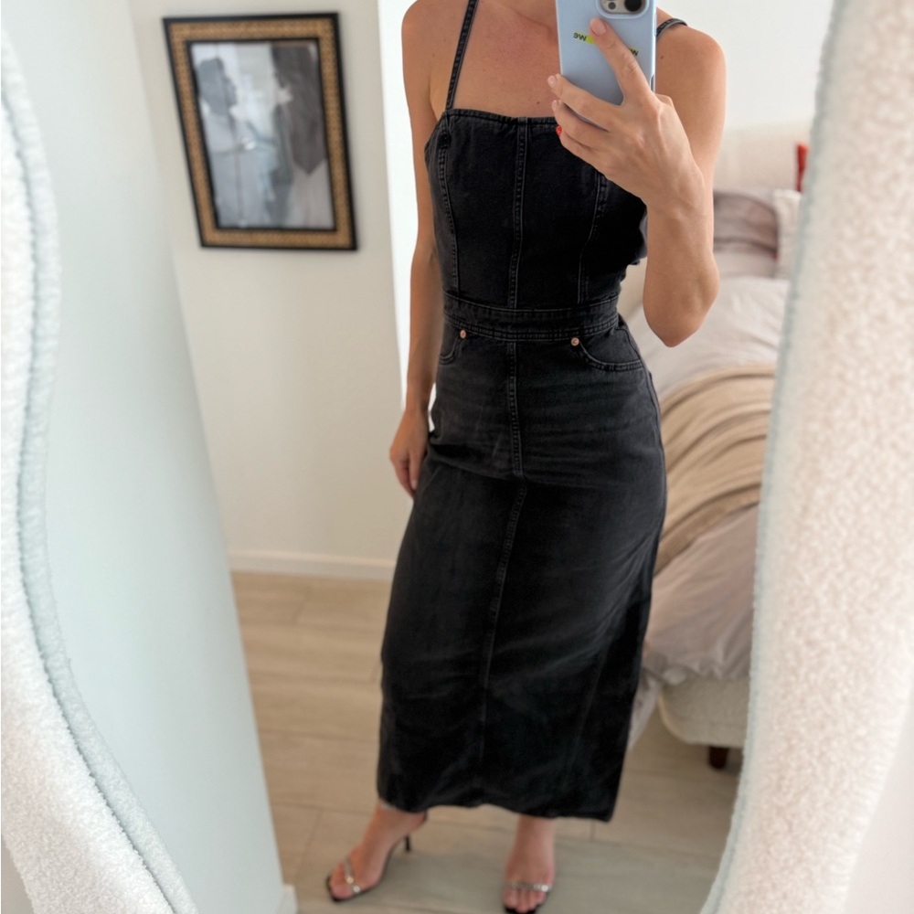 Black Denim Corset Maxi Dress. New. Size xs - Picture 2 of 13